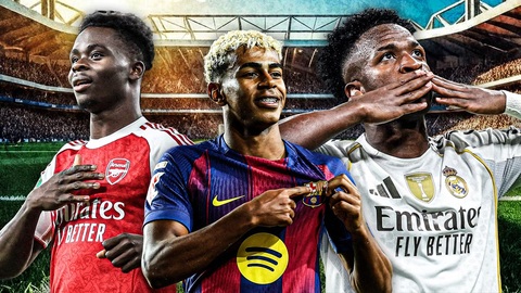 Top 5 cầu thủ chạy cánh hay nhất thế giới: Không Vinicius lẫn Saka