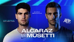 Nhận định tennis Carlos Alcaraz vs Lorenzo Musetti, 02h30 ngày 14/11: Quyết giữ ngôi số 1 thế giới