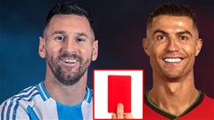 Cristiano Ronaldo nhận 13 thẻ đỏ, Messi bao lần bị đuổi khỏi sân?