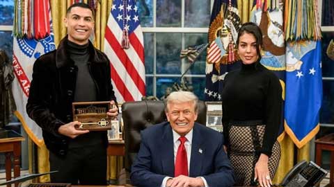 Ronaldo được Tổng thống Donald Trump trao “chìa khóa vàng” tại Nhà Trắng