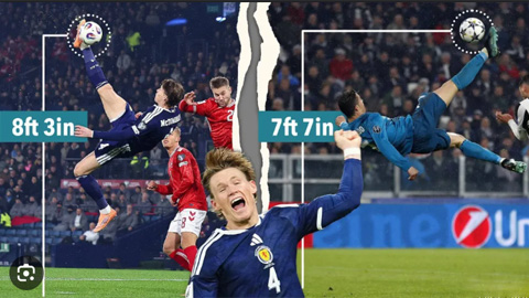 McTominay bật cao hơn Ronaldo ở siêu phẩm 'xe đạp chổng ngược'?