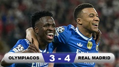 Kết quả Olympiacos 3-4 Real Madrid: Show diễn của Kylian Mbappe