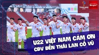 U22 Việt Nam cám ơn người hâm mộ sau chiến thắng 2-1 trước Lào ngày ra quân