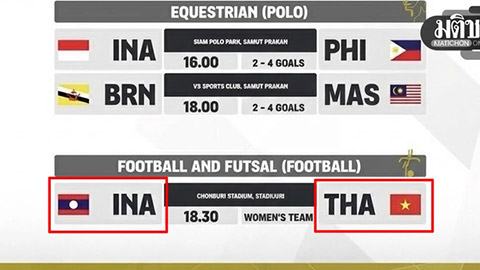 Bóng đá Thái Lan lại nhầm quốc kỳ liên quan đến Việt Nam