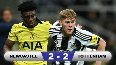 Kết quả Newcastle 2-2Tottenham: Tottenham 'vỡ òa' phút 90+5