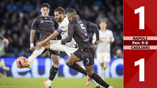 VIDEO bàn thắng Napoli vs Cagliari: 1-1, Pen: 9-8 (Vòng 1/8 Coppa Italia 2025/26)