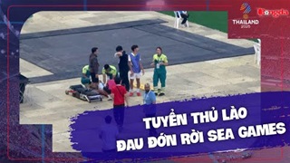 Sau Xuân Son, đến lượt cầu thủ Lào bị gãy chân tại Rajamangala trong ngày thầy Kim tới xem Malaysia