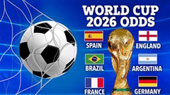 Tỷ lệ cược vô địch World Cup 2026: Argentina thứ 5, Bồ Đào Nha thứ 6