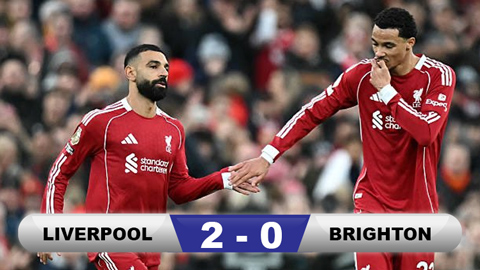 Kết quả Liverpool 2-0 Brighton: Dấu ấn của Salah và Ekitike