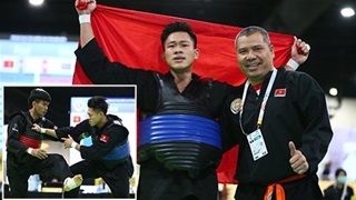Bị đối thủ người Thái Lan chơi đòn "bẩn", võ sỹ Việt Nam quật cường giành HCV SEA Games 33