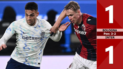 VIDEO bàn thắng Bologna vs Inter: 1-1, pen: 3-2 (Bán kết siêu cúp Italia 2025)