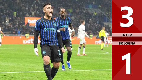 VIDEO bàn thắng Inter vs Bologna: 3-1 (Vòng 18 Serie A 2025/26)