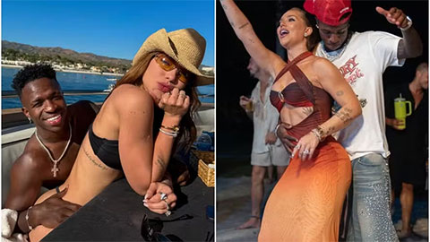 Vinicius Jr bị ‘ném đá’ vì mải mê quắp lấy nữ MC bốc lửa