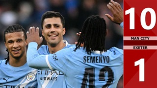VIDEO bàn thắng Man City vs Exeter: 10-1 (Vòng 3 FA Cup 2025/26)