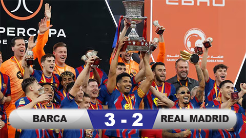 Kết quả Barca 3-2 Real Madrid: Blaugrana đăng quang kịch tính