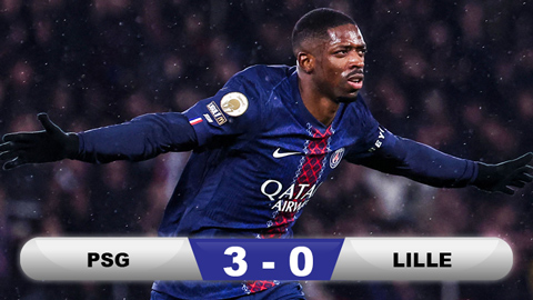 Kết quả PSG 3-0 Lille: Ngày thăng hoa của Dembele