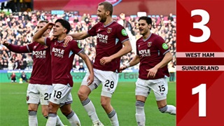 West Ham vs Sunderland: 3-1 (Vòng 23 Ngoại hạng Anh 2025/26)