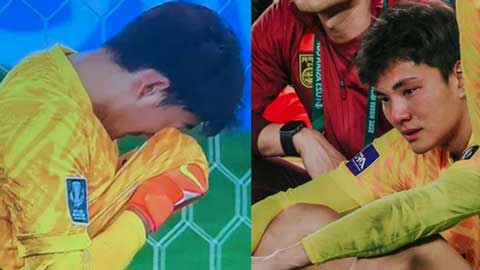 Thủ môn Li Hao bật khóc như đứa trẻ sau trận thua thảm U23 Nhật Bản