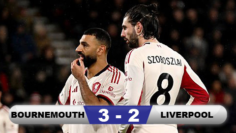 Kết quả Bournemouth 3-2 Liverpool: ĐKVĐ bại trận