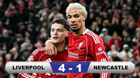 Kết quả Liverpool 4-1 Newcastle: The Reds vượt lên trên MU