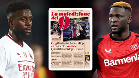 Milan ám ảnh lời nguyền 'số 9': Từ Giroud đến chuỗi canh bạc thất bại