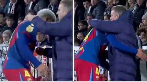 Cái ôm của Araujo và phong cách quản trị đặc biệt của Hansi Flick ở Barca