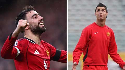 Bruno Fernandes vượt mặt Cristiano Ronaldo