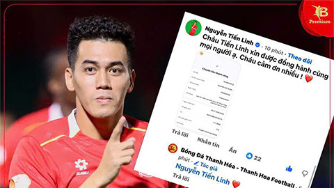 Tiến Linh ủng hộ 50 triệu đồng giúp Thanh Hóa vượt qua khó khăn