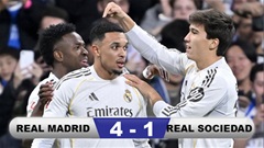 Kết quả Real Madrid 4-1 Sociedad: Đại thắng tạm chiếm ngôi đầu