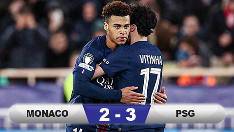 Kết quả Monaco 2-3 PSG: Thua đau trên sân nhà
