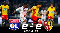 Kết quả Lyon 2-2 (pen 4-5) Lens: Lens hạ Lyon trên chấm luân lưu, giành vé vào bán kết Cúp Quốc gia Pháp