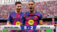 Kết quả Barca 5-2 Sevilla: Blaugrana tái lập cách biệt 4 điểm với Real Madrid
