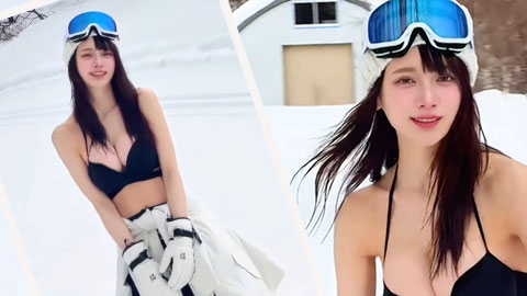 Chỉ mặc mỗi áo ngực khoe vòng một khủng, mỹ nhân trượt tuyết khiến MXH bùng nổ