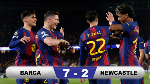 Kết quả Barca 7-2 Newcastle: Màn thảm sát kinh hoàng