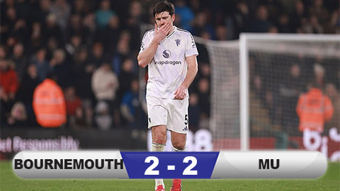 Kết quả Bournemouth 2-2 MU: Quỷ đỏ hòa hú vía