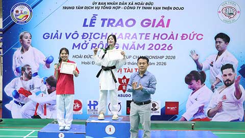 Giải Karate Hoài Đức mở rộng 2026  'ngập' huy chương ngày khai màn