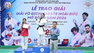 Giải Karate Hoài Đức mở rộng 2026  'ngập' huy chương ngày khai màn
