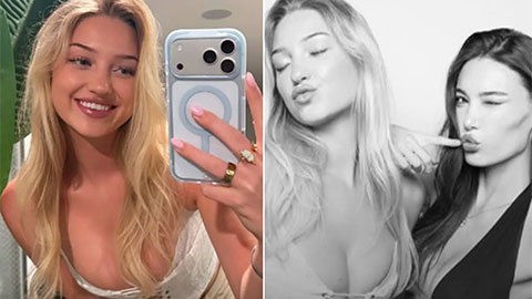 Ring girl xinh đẹp khoe vòng một như thể sắp bung ra khỏi áo