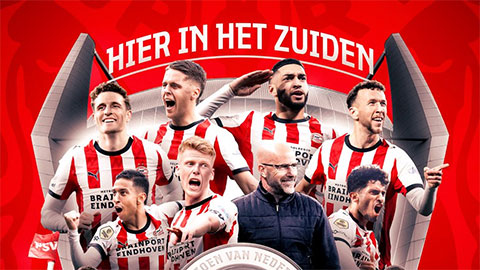 PSV vô địch Hà Lan sớm 5 vòng đấu