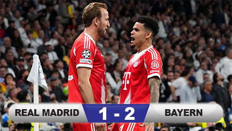 Kết quả Real Madrid 1-2 Bayern: Đánh sập Bernabeu