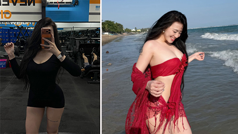 Hot girl phòng gym Trâm Anh khoe dáng khét lẹt với bikini