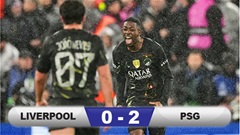 Kết quả Liverpool 0-2 (chung cuộc 0-4) PSG: Gục ngã tại Anfield