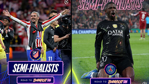 Xác định 2 đội đầu tiên vào bán kết Champions League 2025/26