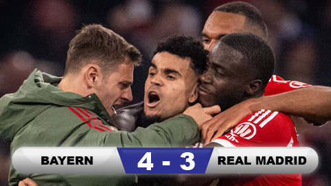 Kết quả Bayern Munich 4-3 Real Madrid (tổng tỷ số 6-4): Bayern đối đầu ĐKVĐ PSG ở bán kết