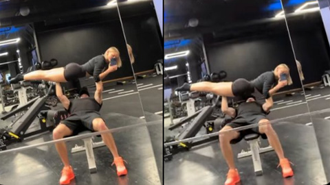 Dung nhan mỹ nhân vạn người mê bị sao Chelsea nhấc bổng trong phòng gym