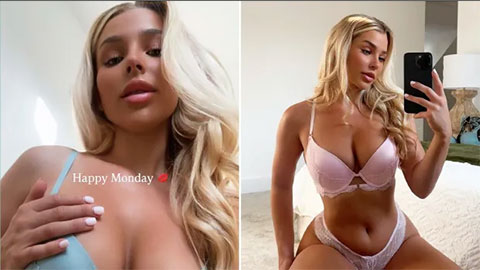 Nữ cầu thủ quyến rũ Madelene Wright gây sốt với bikini hồng táo bạo