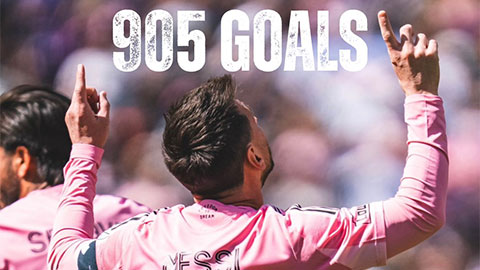 Lionel Messi lập cú đúp, cán mốc 905 bàn trong trận cầu kỷ lục tại MLS