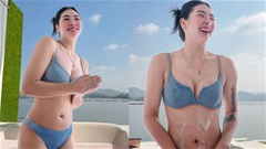 Sao bóng chuyền Thái Lan 'lột xác' thành siêu mẫu áo tắm