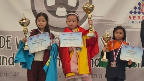 Kỳ thủ 8 tuổi của Việt Nam giành HCV ở giải cờ vua thế giới