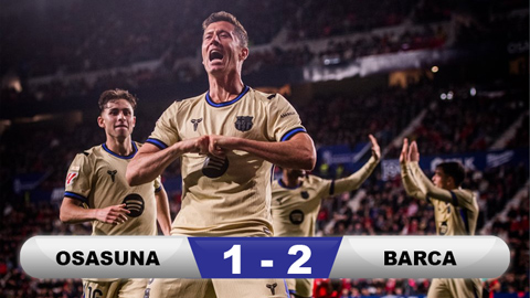 Kết quả Osasuna 1-2 Barca: Chờ ngày chính thức đăng quang